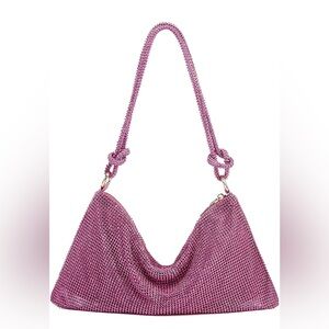 Pink Glo Mesh chain mail sparkle evening Bag